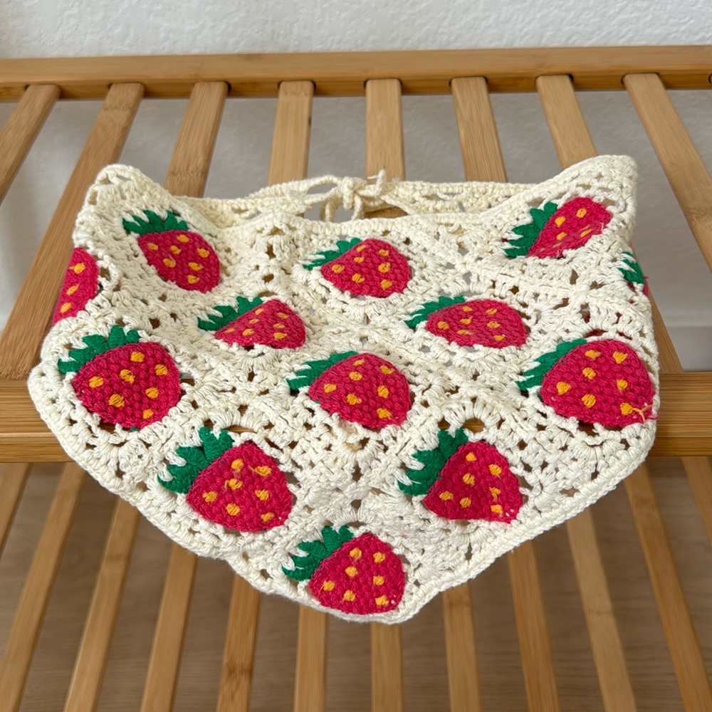 strawberry crochet bandana